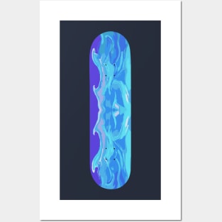 ocean skateboard Posters and Art